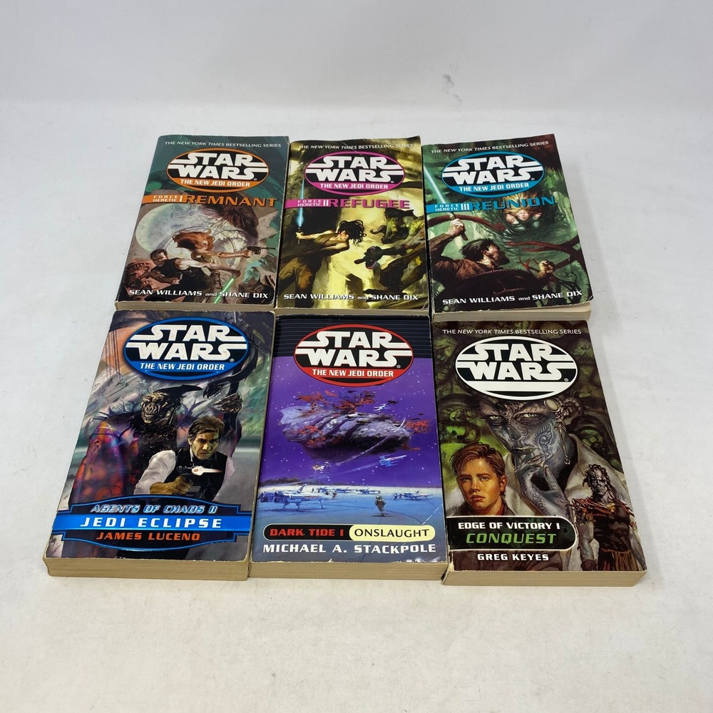 Star Wars The New Jedi Order Book Lot Force Heretic Trilogy Dark Tide Conquest